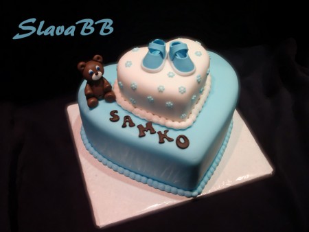 Torta "Krstiny Samko - Christening cake " pravá dobošová torta váha: 3 kg